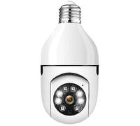 SEVEQIS Caméra de sécurité, Tuya Bullb caméra Protection de sécurité intérieure 2K 5G bébé Moniteur caméras Suivi Automatique 1080P vidéo Surveillance IP(1080P Add 64G Card)