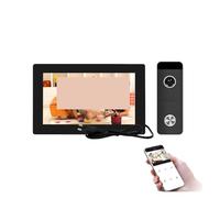 SEVEQIS Sonnette vidéo, Système d'interphone vidéo Intelligent Tuya Alimentation intégrée écran Tactile Complet visiophone caméra Super Grand Angle(J-B6-P207B-M721BA-B)