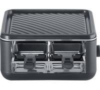 Raclette Gril - SEVERIN - RG2360 - 4 pers. - Compacte - Plaque 24 x 24 cm - Inclus 4 Poêlons et spatules - Noir