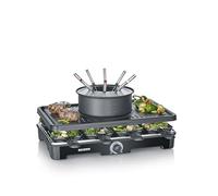 RACLETTE GRILL FONDUE 8PERS 1400W TH° REVETEMENT CERAMIQUE NOIR SEVERIN - 2347