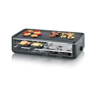 Severin Appareil à raclette RG 2365 – 8 personnes, plaque rainurée 48x24cm antiadhésive, 1300W, noir