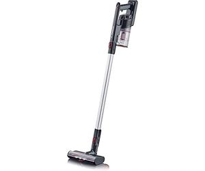 SEVERIN Aspirateur balai multifonction sans sac, Aspirateur sans fil 40 min d’autonomie avec brosse rotative, Aspirateur puissant avec éclairage LED et station de charge, Noir/Rouge, HV 7153