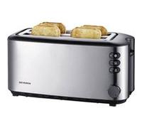SEVERIN AT 2509 - Grille-pain - 4 tranche - 2 Emplacements - noir/inox brossé Inox G