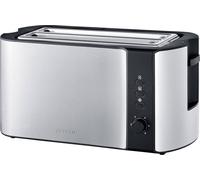 Severin AT 2590 Double toaster à fente large avec grille spéciale viennoisieries acier inoxydable, noir