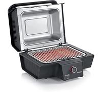 SEVERIN Barbecue électrique connecté via Application Smartphone SEVO SMART CONTROL GT, Gril électrique 3 000 W avec couvercle, Gril de table avec sonde thermique, Noir, PG 8138