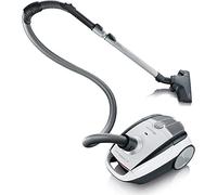 Severin Aspirateur traîneau BC 7035 – avec sac, classe A, buse parquet, 2 accessoires – Blanc/Gris