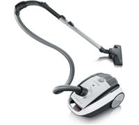 Severin BC 7035, Aspirateur Traîneau avec Sac (Classe Énergétique A, Buse Parquet et Set 2 Accessoires Inclus, S´POWER snowlight) Blanc/Gris