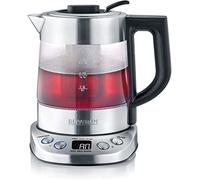 SEVERIN Bouilloire Eau et Thé, 1L, 2 200W, 5 Programmes d'Infusion Préréglés, Température et Temps Réglables, Verre/Inox, WK 3473