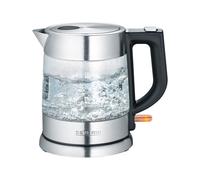 SEVERIN Bouilloire en verre, bouilloire puissante et compacte au design de haute qualité, bouilloire électrique avec filtre à chaux, acier inoxydable/noir, WK 3468