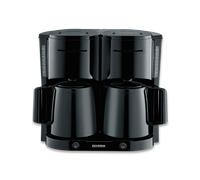 Severin Cafetière Filtre Isotherme Duo, 2 X 1000 W, Jusqu'à 2L soit 16 tasses, 2 verseuses isothermes, 2 filtres pivotants, Noir, KA 9315