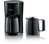 Cafetière filtre isotherme SEVERIN KA9252 avec 2 verseuses, 16 tasses, 1000 W, Inox/Noir