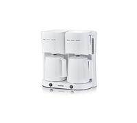 Severin Cafetière Filtre Isotherme Duo, 2 X 1000 W, Jusqu'à 2L soit 16 tasses, 2 verseuses isothermes, 2 filtres pivotants, Blanc, KA 9314
