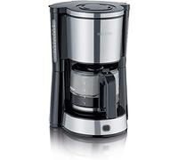 SEVERIN Cafetière Filtre "Type", 1 000W, 1,4L, Jusqu'à 10 tasses, Plaque chauffante, Porte-filtre amovible, Inox/Noir, KA 4822