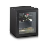 SEVERIN Cave à vin, Longueur 43cm, 46L soit 15 bouteilles de 0,75L, Dégivrage automatique, Classe G, 147 kWh/an, 43dB,Noir,KS 9889