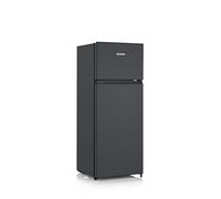 Severin Combiné réfrigérateur-congélateur haut, Veggibox incluse 206 L, silencieux 40 dB, éclairage LED, 2 portes, pose libre, LxPxH : 55,0 x 54,2 x 143,3 cm, noir, 8762