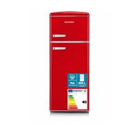 Severin Combiné réfrigérateur-congélateur, hauteur 146 cm 206 L, silencieux, 39 dB, éclairage LED, compartiment congélateur 4 étoiles, H x l x P : 146 x 61,5 x 55 cm, rouge, 8944