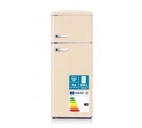 Severin Combiné réfrigérateur-congélateur, hauteur 146 cm 206 L, silencieux, 39 dB, éclairage LED, compartiment congélateur 4 étoiles, H x l x P : 146 x 61,5 x 55 cm, Crème, 8953