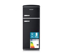 Severin Combiné réfrigérateur-congélateur, hauteur 146 cm 206 L, silencieux, 39 dB, éclairage LED, compartiment congélateur 4 étoiles, H x l x P : 146 x 61,5 x 55 cm, noir, 8949