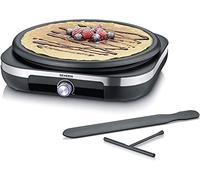 Severin Crêpière CM 2199 1500 W avec spatule et répartiteur de pâte Inox/Noir