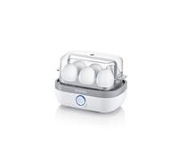 SEVERIN Cuit-œufs sans BPA 420 W, Appareil de cuisson pour 1 à 6 œufs, Doseur d'Eau Gradué et Perce-Œufs Inclus, Cuiseur à œufs avec réglage électronique du temps de cuisson, blanc, EK 3164