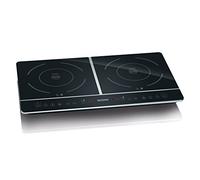 SEVERIN Double plaque à induction 3 400 W, Plaque de cuisine double pour une cuisson rapide des aliments, Plaque en revêtement vitrocéramique avec thermostat réglable jusqu’à 240°C, Noir, DK 1031