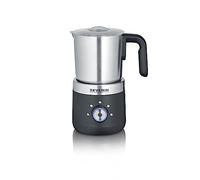 SEVERIN Emulsionneur de lait 550 W, Mousseur de lait 300 ml en inox, Mousseur à lait électrique, 5 programmes et fonction chaud/froid, inox/noir, SM 3588