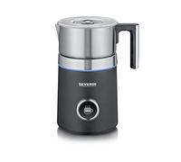 SEVERIN Émulsionneur de lait Spuma 700 Plus 500 W, Mousseur de lait à induction, Mousseur à lait électrique, Chocolatière 700 ml, 13 programmes, inox/noir, SM 3587