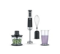 Severin Ensemble mixeur Plongeant 600 W, Mixeur Multifonction avec de Nombreux Accessoires, Mixeur-Plongeur, Batteur, mélangeur et Hachoir, INOX/Noir, SM3772