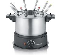 Severin Fondue électrique FO2473 – 1,4 L · 1500 W · 8 personnes · Thermostat réglable · Noir/Inox