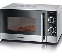 SEVERIN Four à micro-ondes Gril 20 L, Four micro-onde avec 9 niveaux de puissance, jusqu'à 900 W, Micro-onde avec grille, Minuteur 30 min, Plateau tournant amovible (Ø 24,5 cm), Inox/Noir, MW 7874