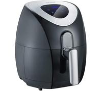 SEVERIN Friteuse à air chaud 1500 W, Friteuse sans huile avec technologie à air chaud et 6 programmes, Friteuse électrique sans odeur pour légumes ou viande, Inox Brossé/Noir, FR 2430