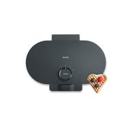 SEVERIN Gaufrier Duo 1 200 W, Appareil à gaufres au revêtement antiadhésif pour deux norvégiennes moelleuses et croustillantes, Machine à design compact, Noir, WA 2119