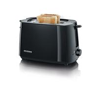 SEVERIN Grille-pain automatique 700 W, Toaster compact jusqu’à 2 tranches, Grille-pain électrique avec réglage du degré de brunissage & support pour réchauffer les viennoiseries, noir, AT 2287