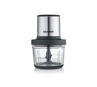 SEVERIN Hachoir électrique 200 W multifonction sans fil d'une capacité d'1 L et d'une autonomie de 2h, Hachoir à viande, oignons, herbes, fromage, etc., Broyeur universel, noir mat/inox, KM 3866