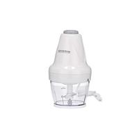 SEVERIN Hachoir électrique pour viande, herbes, légumes, noix, etc., Mini hachoir avec interrupteur à impulsions d’une capacité de 250 ml, Broyeur universel 260 W, blanc, UZ 3861