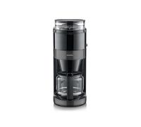 Severin KA 4830 Machine à Café avec Broyeur Intégré, Verseuse en Verre 1,25L, 10 Tasses, Écran Tactile LED, Inox Brossé et Noir