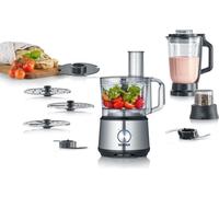 SEVERIN KM3892 Robot Multifonctions - 1200 W - Inox et noir - Blender 1,5 L - 2 Vitesses + Pulse