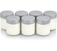 SEVERIN Lot de 7 pots de yaourt en verre de 150 ml avec couvercle gris pour yaourtière JG3521 / JG3520 / JG3519 / JG3518 - sans BPA - EG3513