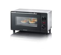 SEVERIN Mini-Four, Inclus : Grille et Plaque de Four, 800 W, 9 L, TO 2052, Argent/Noir