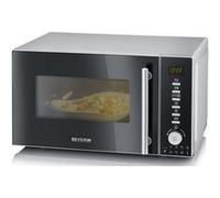 SEVERIN Four à micro-ondes 20 L, 1 350 W, Four micro-onde avec fonction gril et chaleur tournante, Micro-onde avec 10 niveaux de puissance, Minuteur 95 min, Plateau tournant, Noir/Inox, MW 7773
