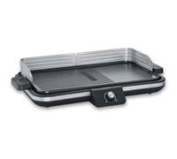 SEVERIN Plancha réglable jusqu'à 230°C, 2 300 W, Plaque de cuisson au revêtement antiadhésif pour viandes, poissons & légumes, Gril électrique avec bac récupérateur de graisse amovible, Noir, PG 8564