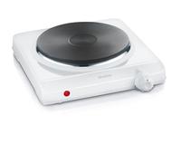 SEVERIN Plaque de cuisson électrique 1 500 W, Plaque de cuisine idéale pour logement étudiant, dans le jardin ou au camping, Plaque électrique au thermostat réglable en continu, blanc, KP 1091