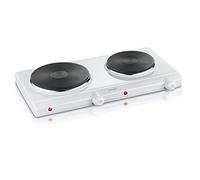Severin Plaque de cuisson électrique double DK 1042 – 2 500 W, réglage continu, blanc