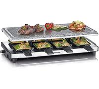 Appareil à raclette avec pierre de cuisson naturelle Severin RG2374 1500 W Inox et Noir inox brossé -noir G