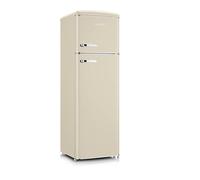 Severin Réfrigérateur Congélateur 2 portes, Pose libre, Réfrigérateur Double Porte avec Congélateur Largeur 55 cm, 246 L, Classe D, Look Rétro, Crème, RKG 8985
