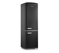 Severin Réfrigérateur Congélateur combiné, Pose libre, Longueur 55 cm, 244 L, Classe D, Combiné Réfrigérateur design Rétro, Noir, RKG 8918