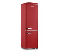 Severin Réfrigérateur Congélateur combiné, Pose libre, Longueur 55 cm, 244 L, Classe D, Combiné Réfrigérateur design Rétro, Rouge, RKG 8917