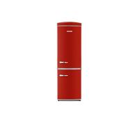 SEVERIN Réfrigérateur Congélateur combiné Total NoFrost, Pose libre, Largeur 60 cm, 315 L Veggibox inclus, Rétro, Rouge, RKG 8997