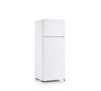 SEVERIN Réfrigérateur Congélateur 2 portes, Pose libre, Longueur 55 cm, 206 litres, Classe E, Veggibox incluse, Blanc, DT 8760