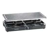 SEVERIN Raclette Gril 8 personnes, Pierre de Cuisson Naturelle, Thermostat Réglable, Surface de Cuisson 46 X 23 cm, Noir, RG 2372